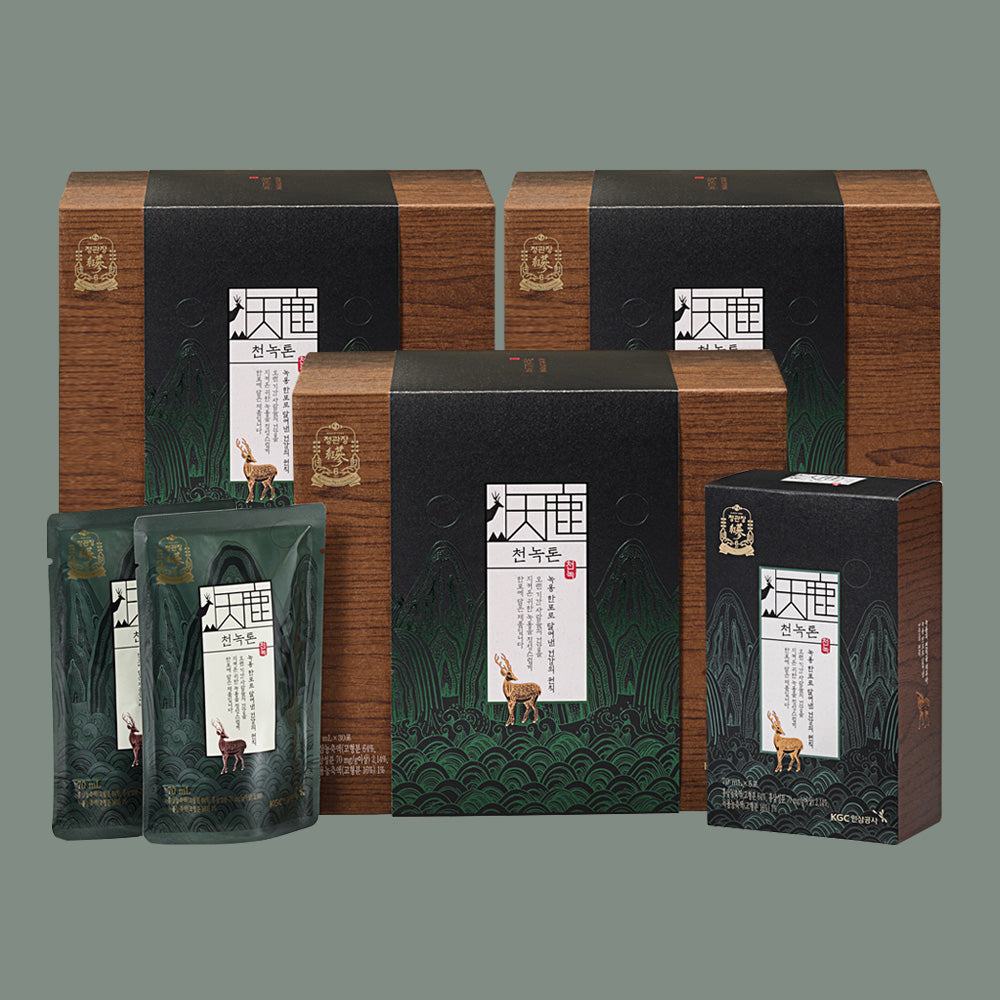 JungKwanJang Cheon Nok Tonic Daily Energy Recovery Booster - Deer Antler & Red Ginseng 70mL X 90 pouches
