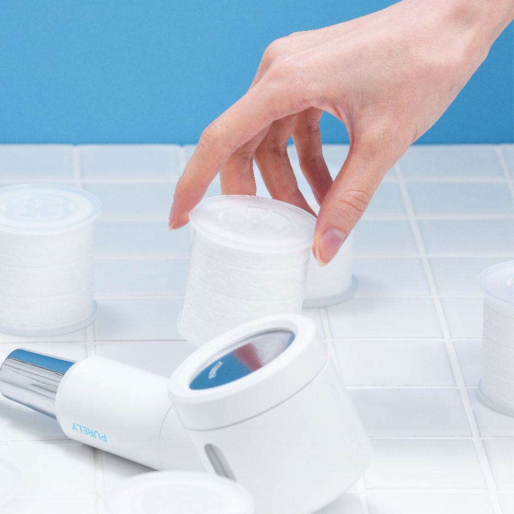 Purely Travel Shower Head Refill Filter 3-pack - korean-Made, Removes Limescale, Rust