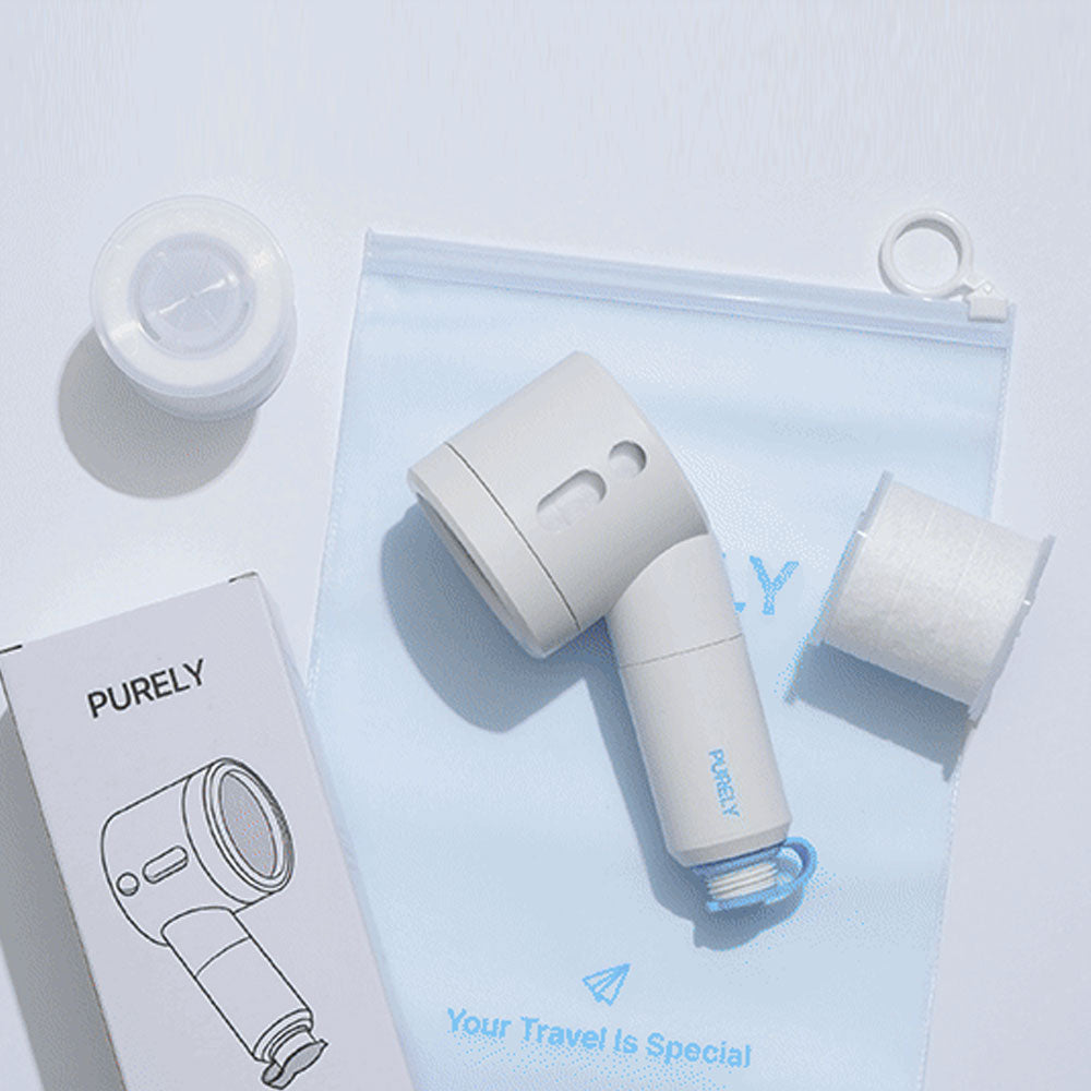 Purely Travel Filter Shower Head – Lightweight 132g, Handheld with Replaceable Filter