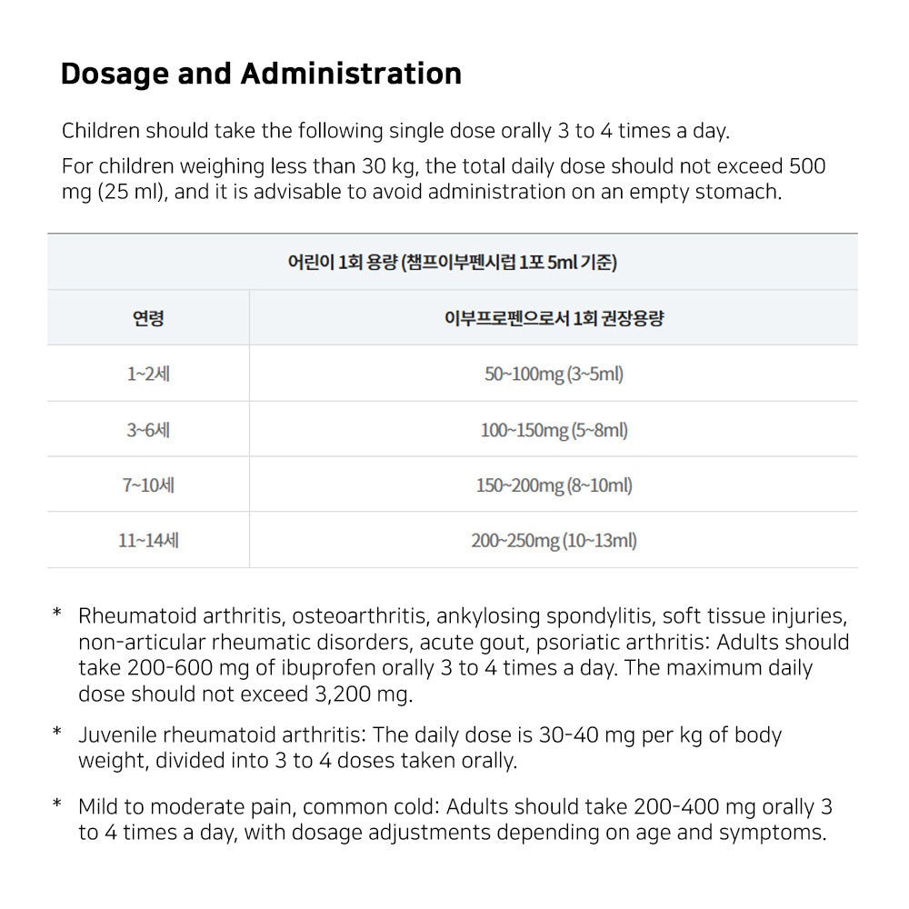 Champ Ibufen Syrup Children’s Fever Reducer and Pain Reliever 5mL × 10 sachets