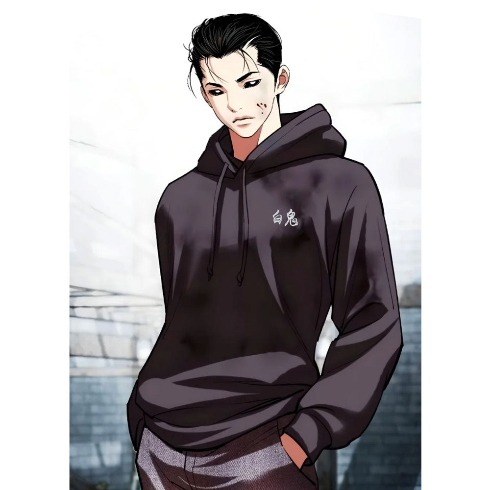 Lookism Shirooni Hoodie – Korean Webtoon Character Graphic Pullover Sweatshirt – Unisex Streetwear