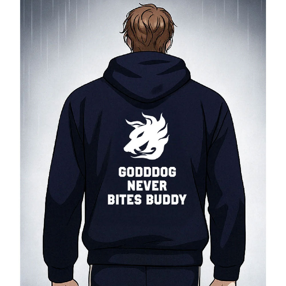 Lookism GODDDOG Logo Fleece Hoodie -Korean Webtoon Pullover Sweatshirt -Unisex Streetwear