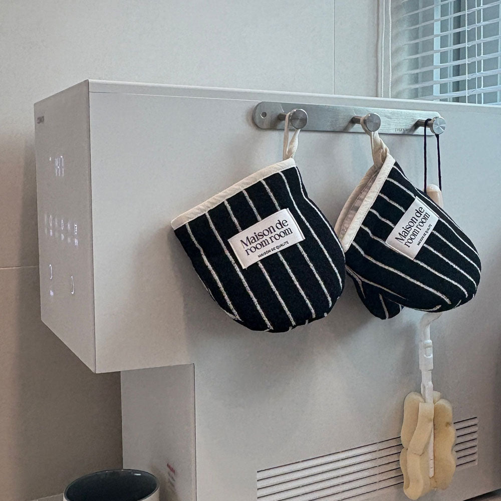 MAISON DE ROOM ROOM Terry Oven Mitts – Heat Resistant Kitchen Gloves for Cooking, Baking