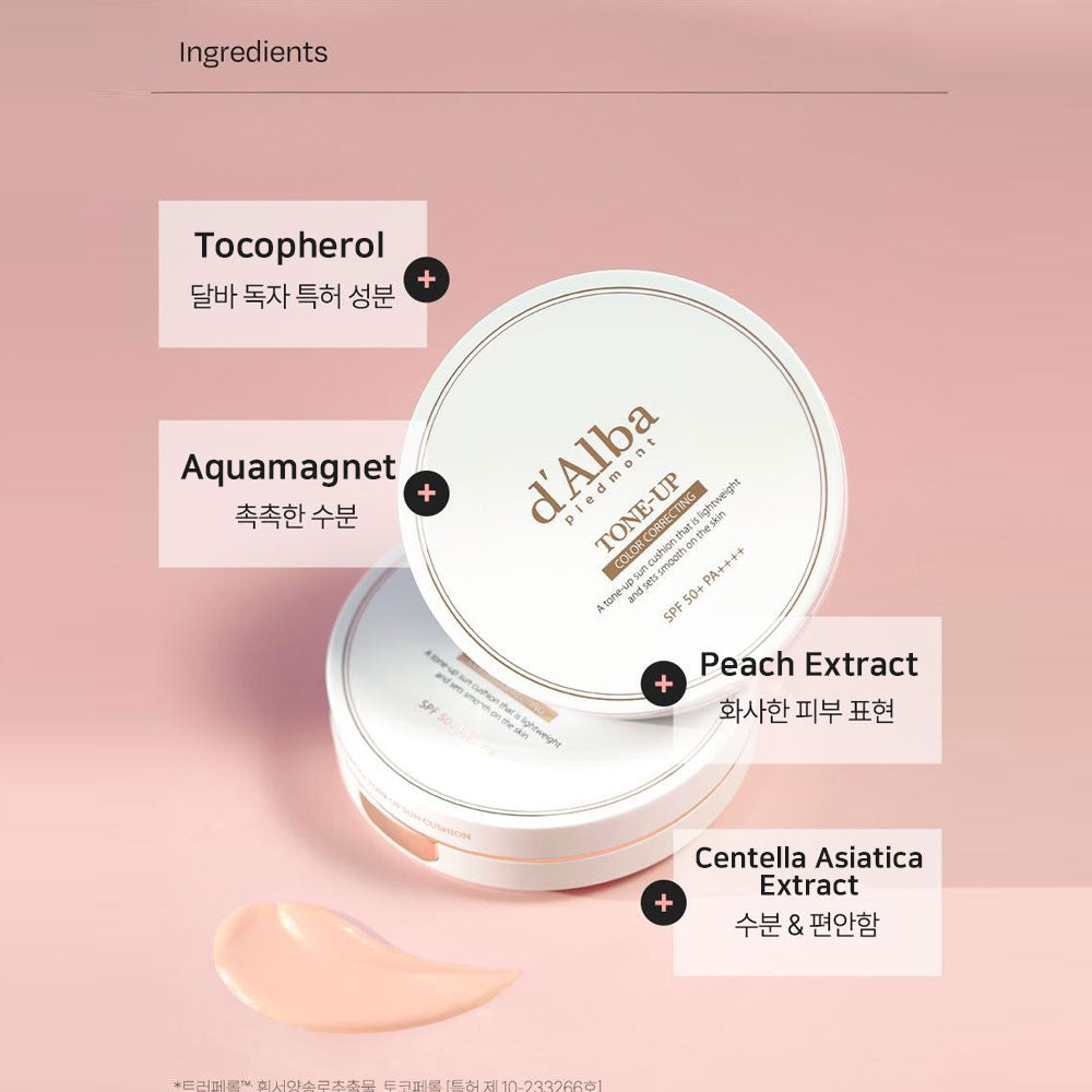 d'Alba Waterful Tone Up Korean Sun Cushion Duo Set (15g + 15g)