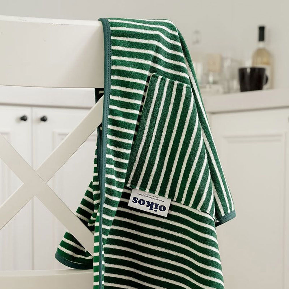 oikos Striped Terry Waist Apron – Short Cooking Apron for Kitchen, Cafe, or Home Use