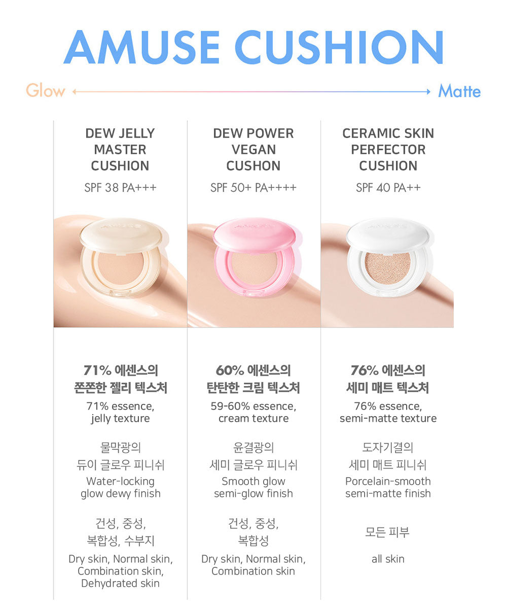 AMUSE Dew Jelly Master Korean Cushion Compact + Refill