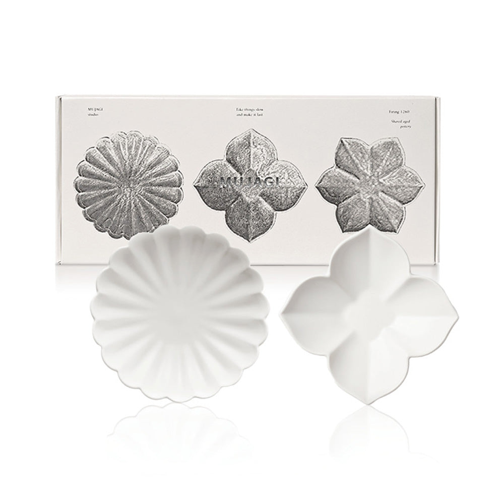 MUJAGI Korean Ceramic Dinnerware Flower Side Dish Plates Set