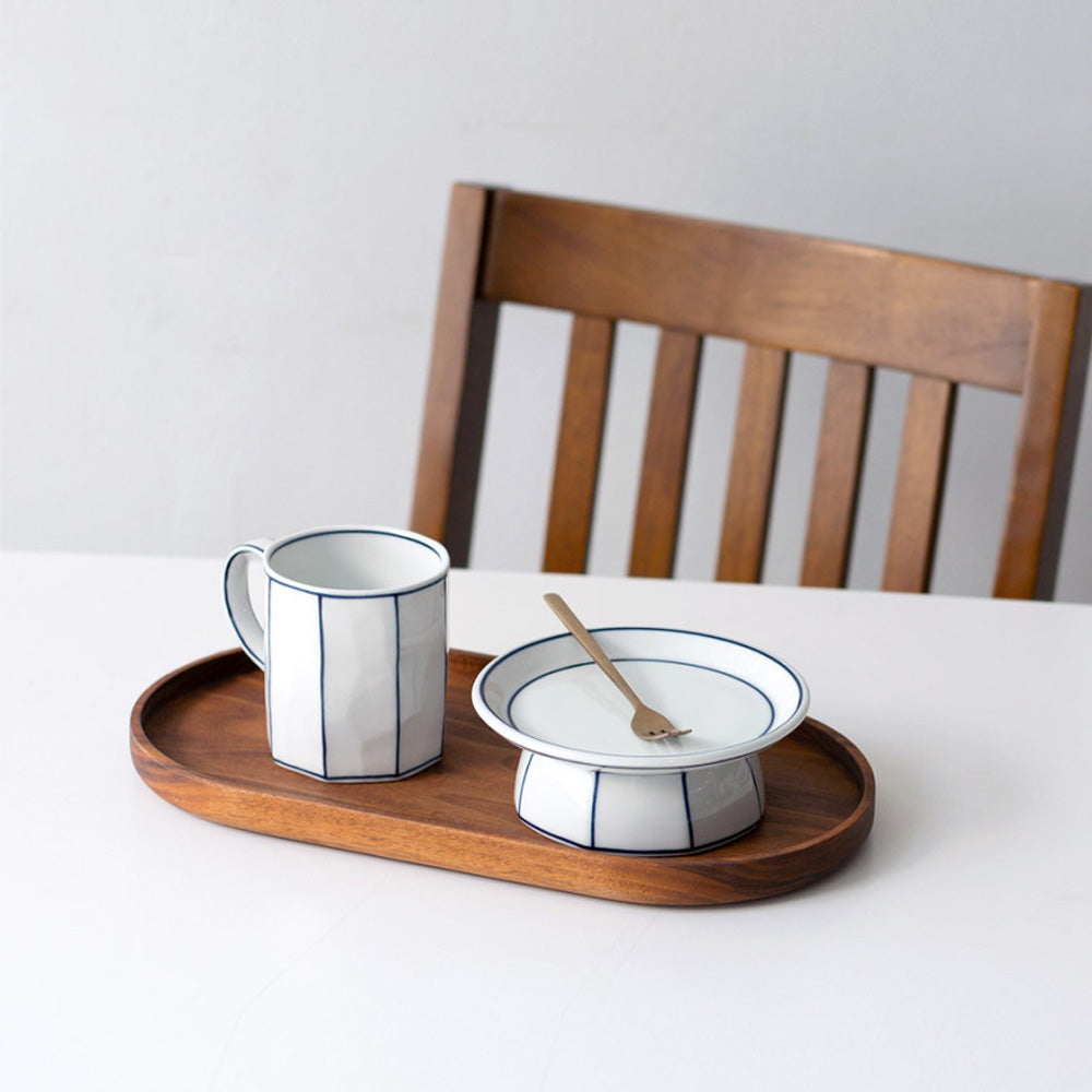 Kim Seok Binn Korean Dinnerware - Blue Line Soban-Style Plate