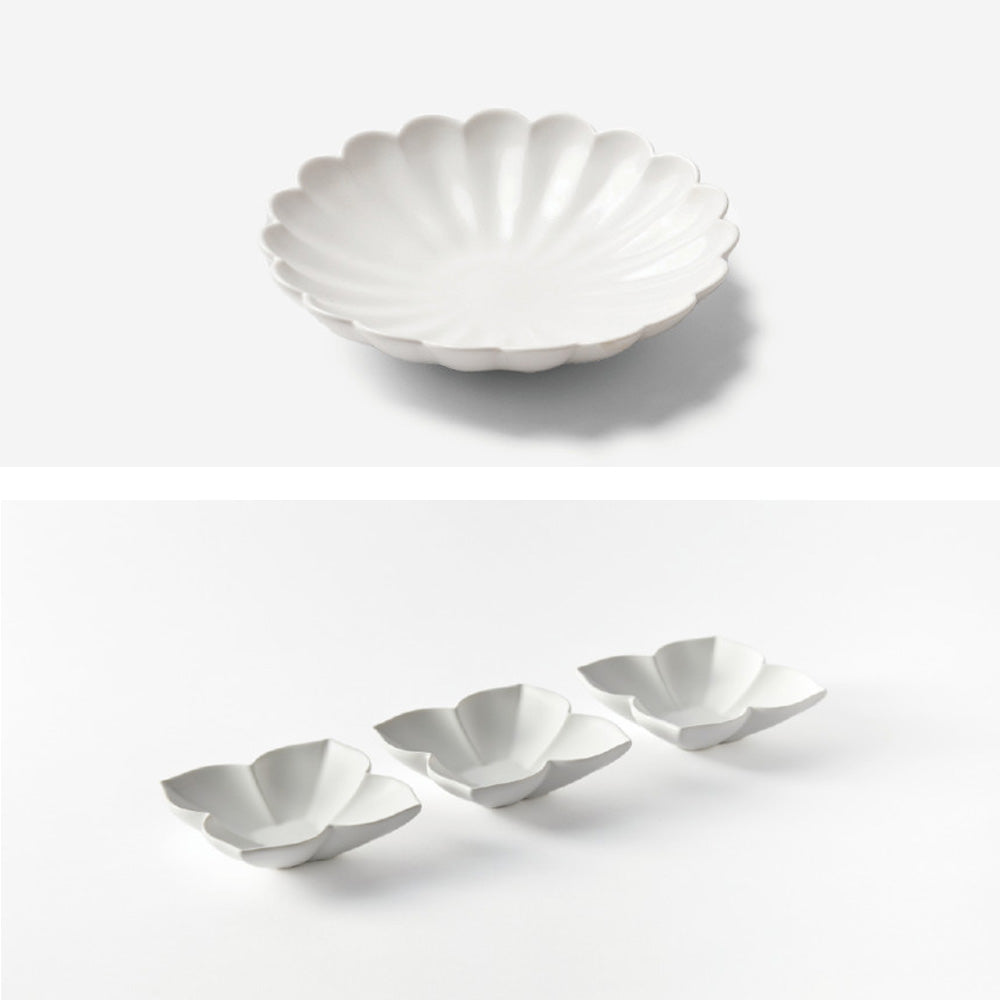 MUJAGI Korean Ceramic Dinnerware Flower Side Dish Plates Set