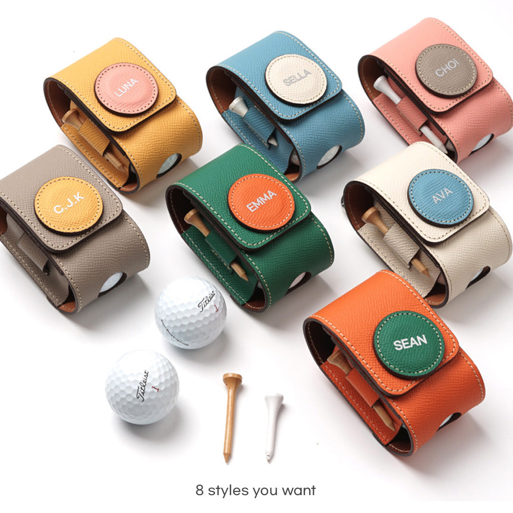 Local poster Premium Leather Golf Ball Pouch – Handmade Holder for 2 Balls