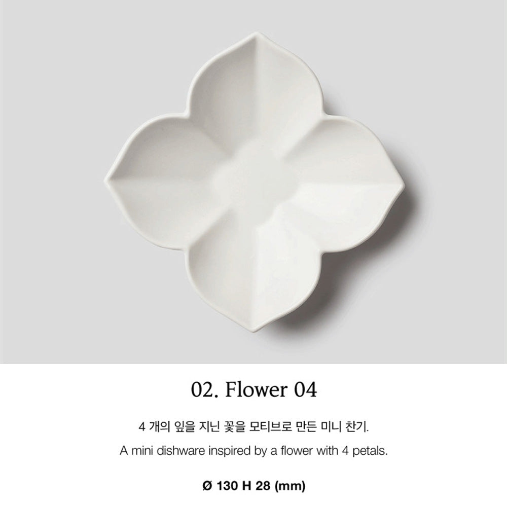 MUJAGI Korean ceramic dinnerware Flower 3-Piece Side Dish Plate Gift Set