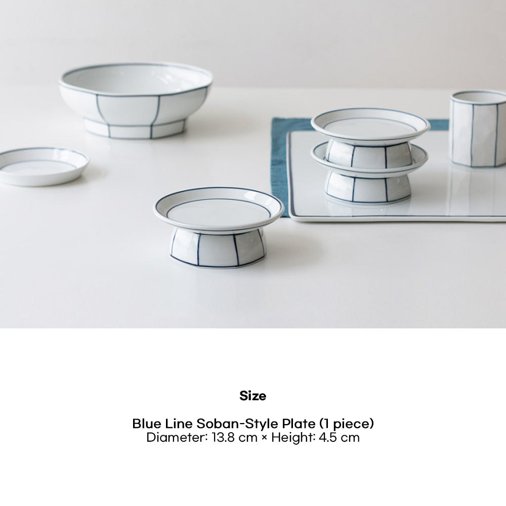 Kim Seok Binn Korean Dinnerware - Blue Line Soban-Style Plate