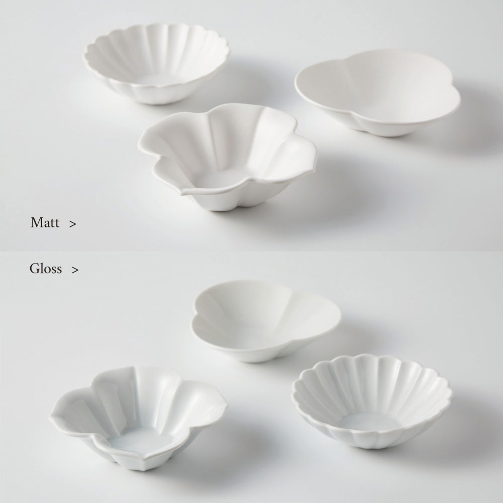 MUJAGI Korean ceramic dinnerware 3-Piece Flower Sauce Dish Set