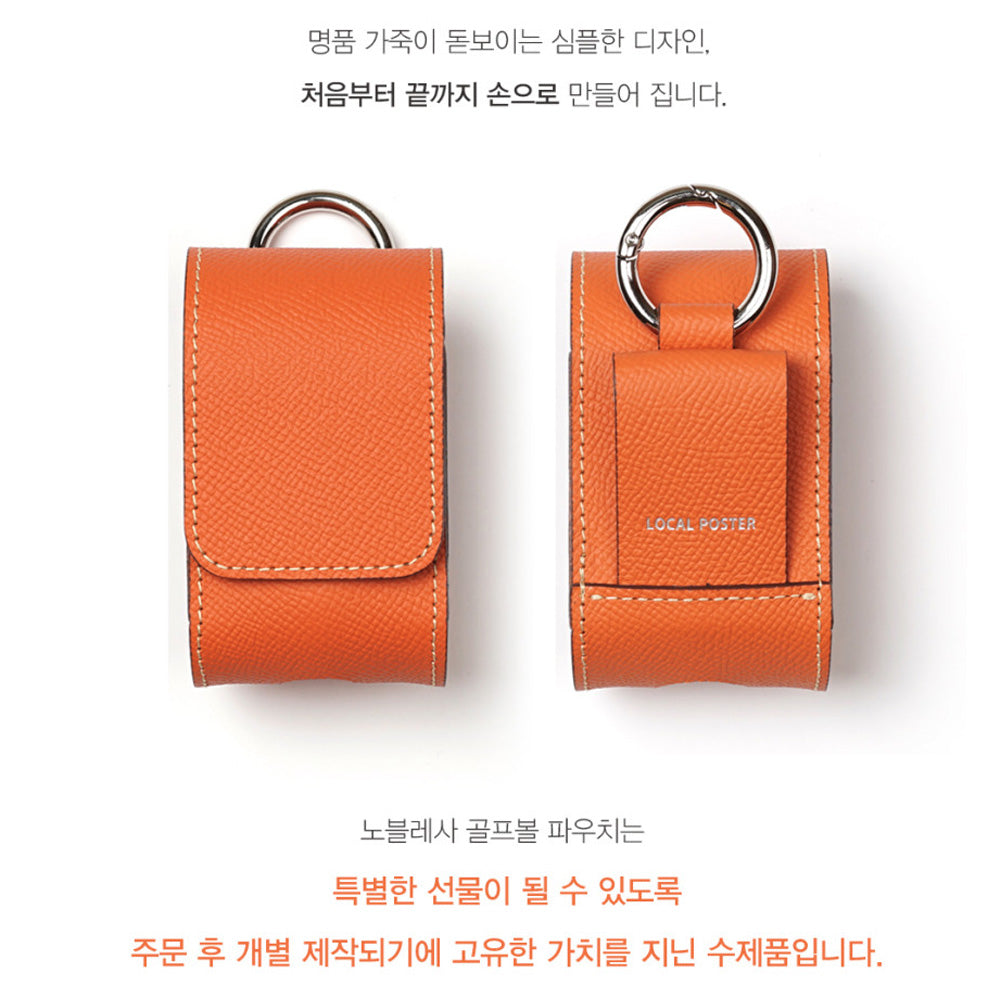 Local poster Premium Leather Golf Ball Pouch – Handmade Holder for 2 Balls