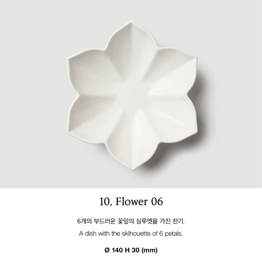 MUJAGI Korean ceramic dinnerware Flower 3-Piece Side Dish Plate Gift Set