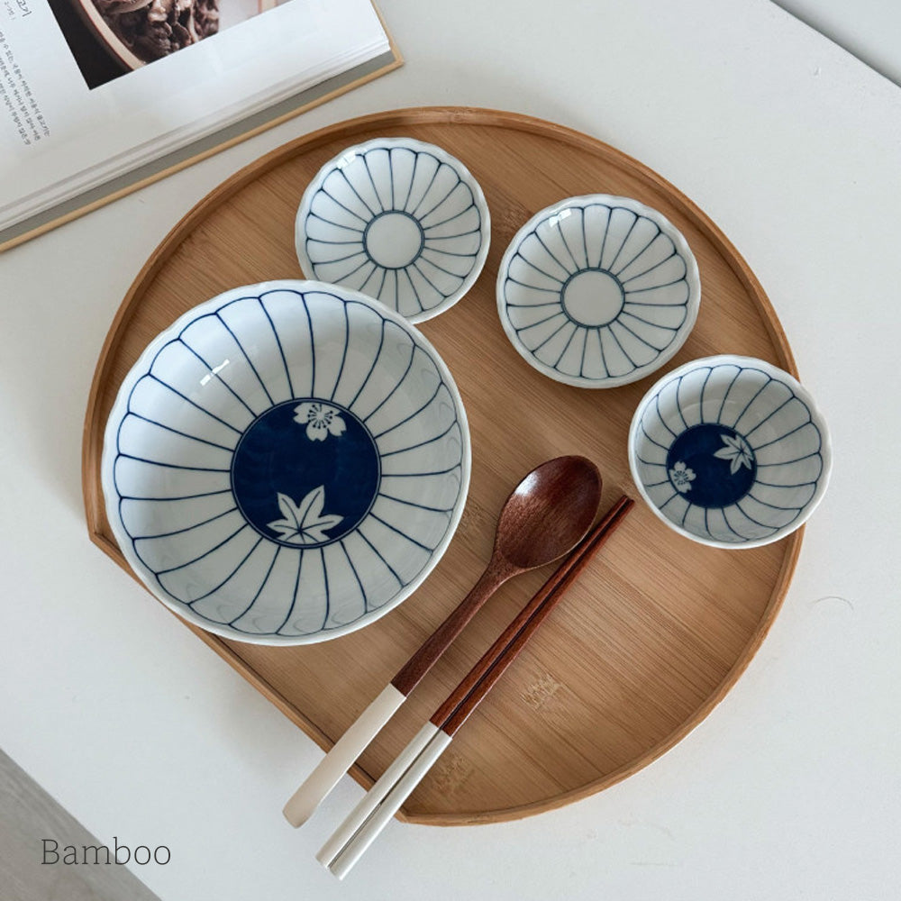 Wooden Serving Tray Shaped Non-Slip Tea Coffee Snack Plate Food Meals Serving Tray - Bamboo