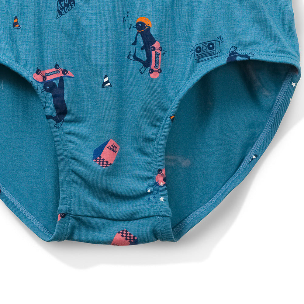 Moonya Moonya Boys Underwear – Tencel Modal Penguin Sports Day Briefs (HF03)