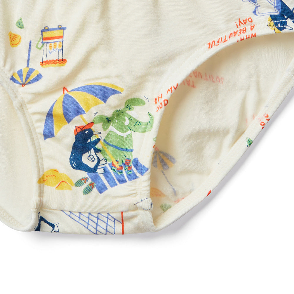 Moonya Moonya Boys Underwear – Tencel Modal Penguin Summer Vacation Briefs (HS15)