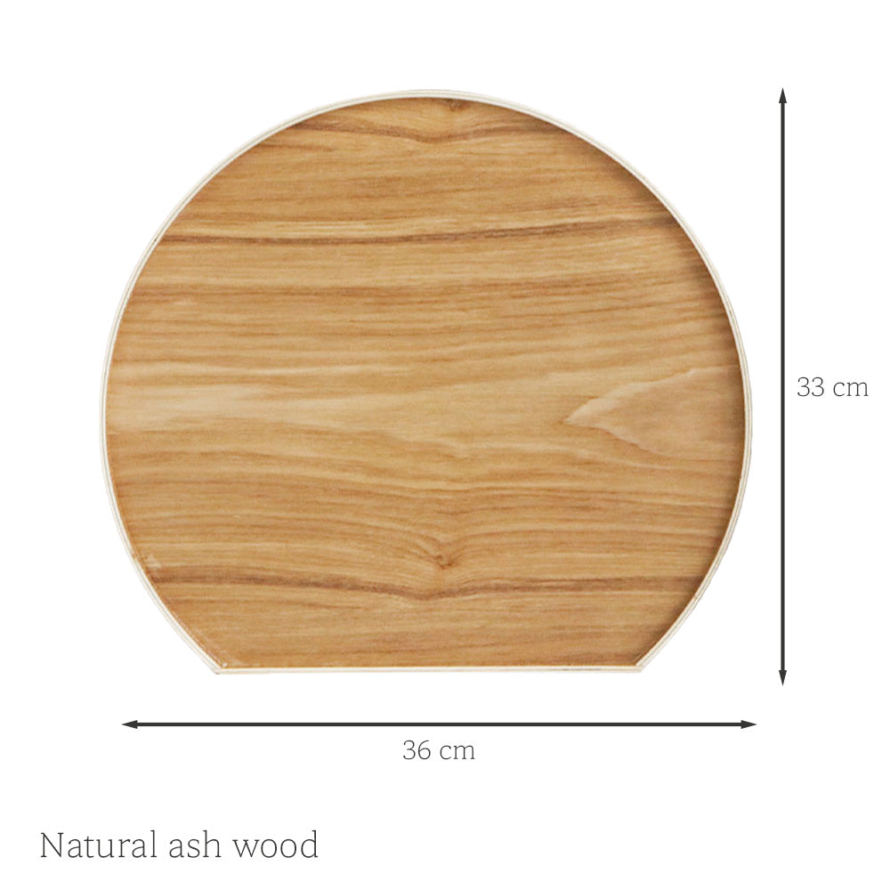 나무 서빙 트레이 모양 미끄럼 방지 차 커피 스낵 접시 음식 식사 서빙 트레이 - 천연 물푸레나무