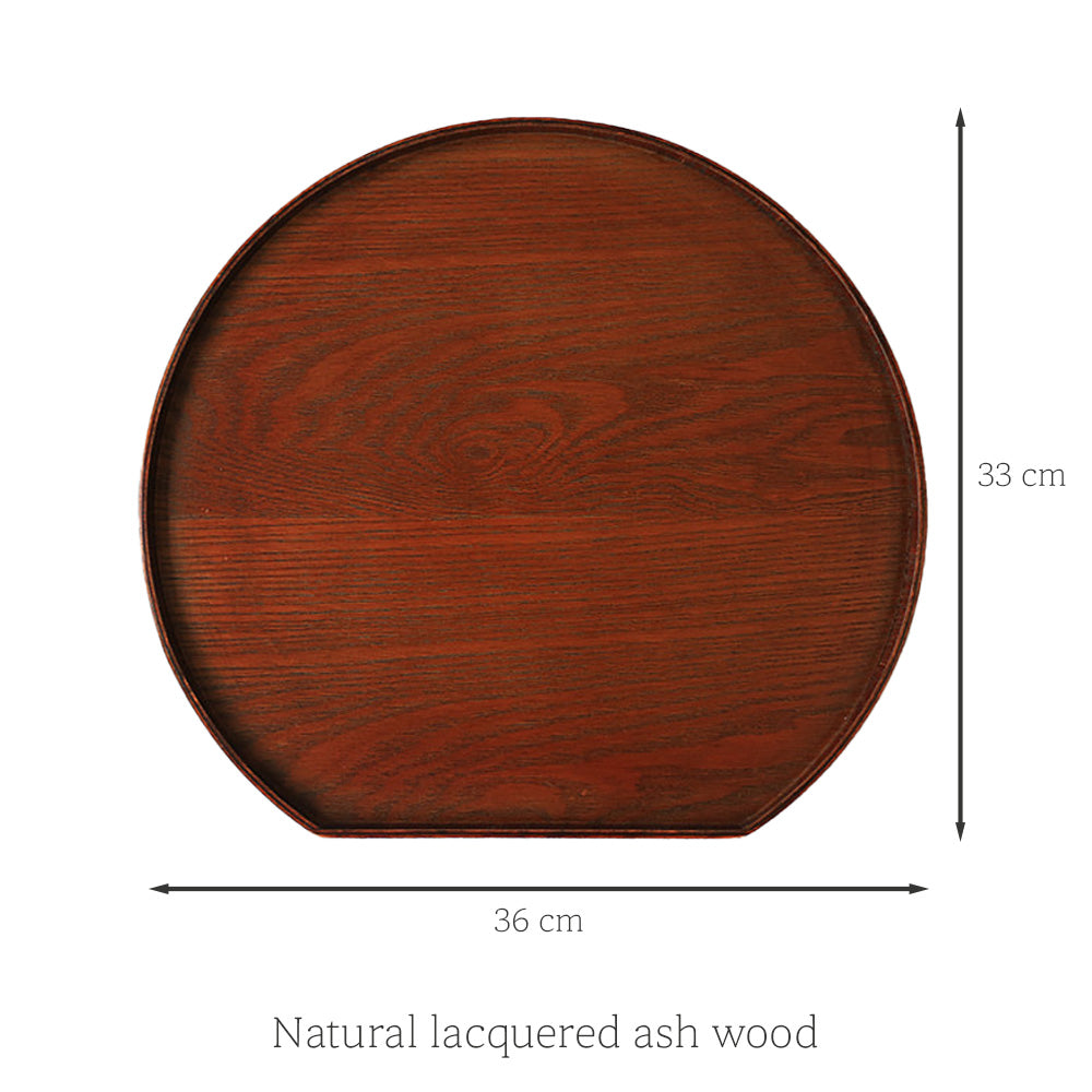 나무 서빙 트레이 모양 미끄럼 방지 차 커피 스낵 접시 음식 식사 서빙 트레이 - 천연 래커 처리된 물푸레나무