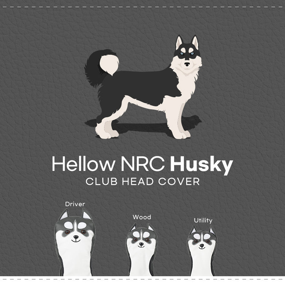 Husky Golf Club Headcover – Driver, Wood, Hybrid Covers with Dog Design