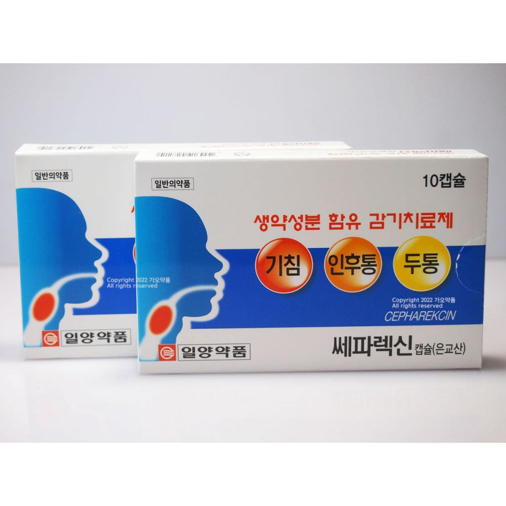 Cepharekcin Cap.(Eungyosan)-sore throat, dry cough, and headache relief - 10 Capsules