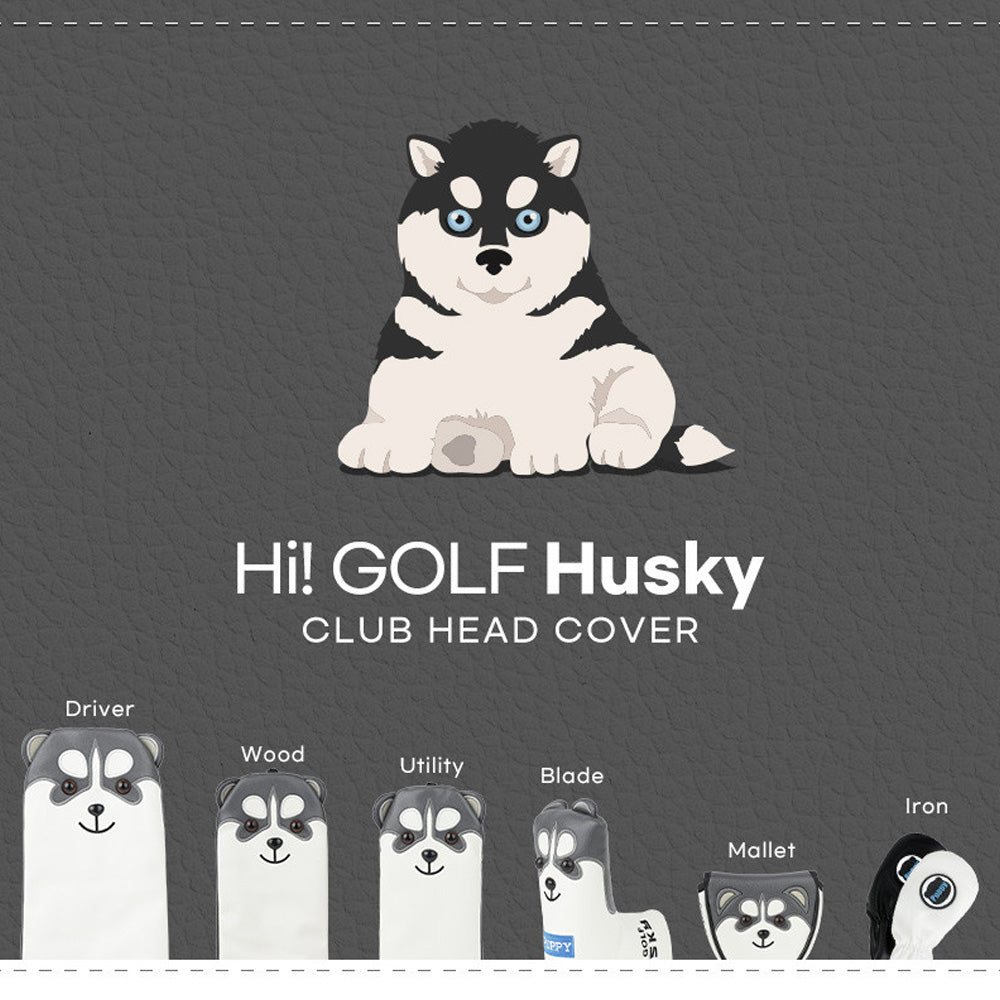 Husky Golf Club Headcover – Driver, Wood, Hybrid, Putter, Iron Covers with Dog Design