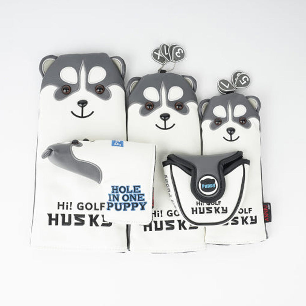 Husky Golf Club Headcover – Driver, Wood, Hybrid, Putter, Iron Covers with Dog Design