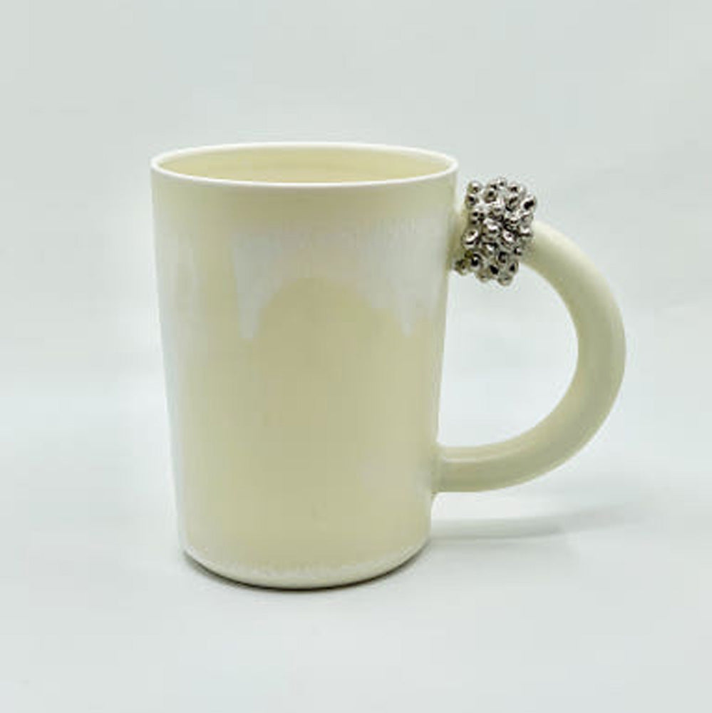Handmade Ceramic Korean Mug – Thorn Design with Round Handle by Eunyoung Kwon - Cho Eun Sook Gallery