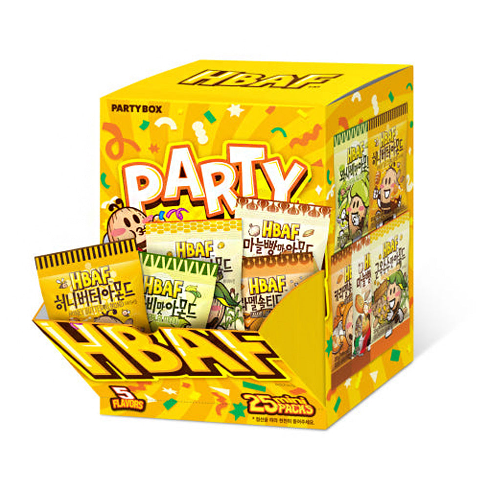 HBAF Mini Almonds Snack Party Box – 5 Flavors x 25 Packs, 500g , Korean Almonds Gift Set