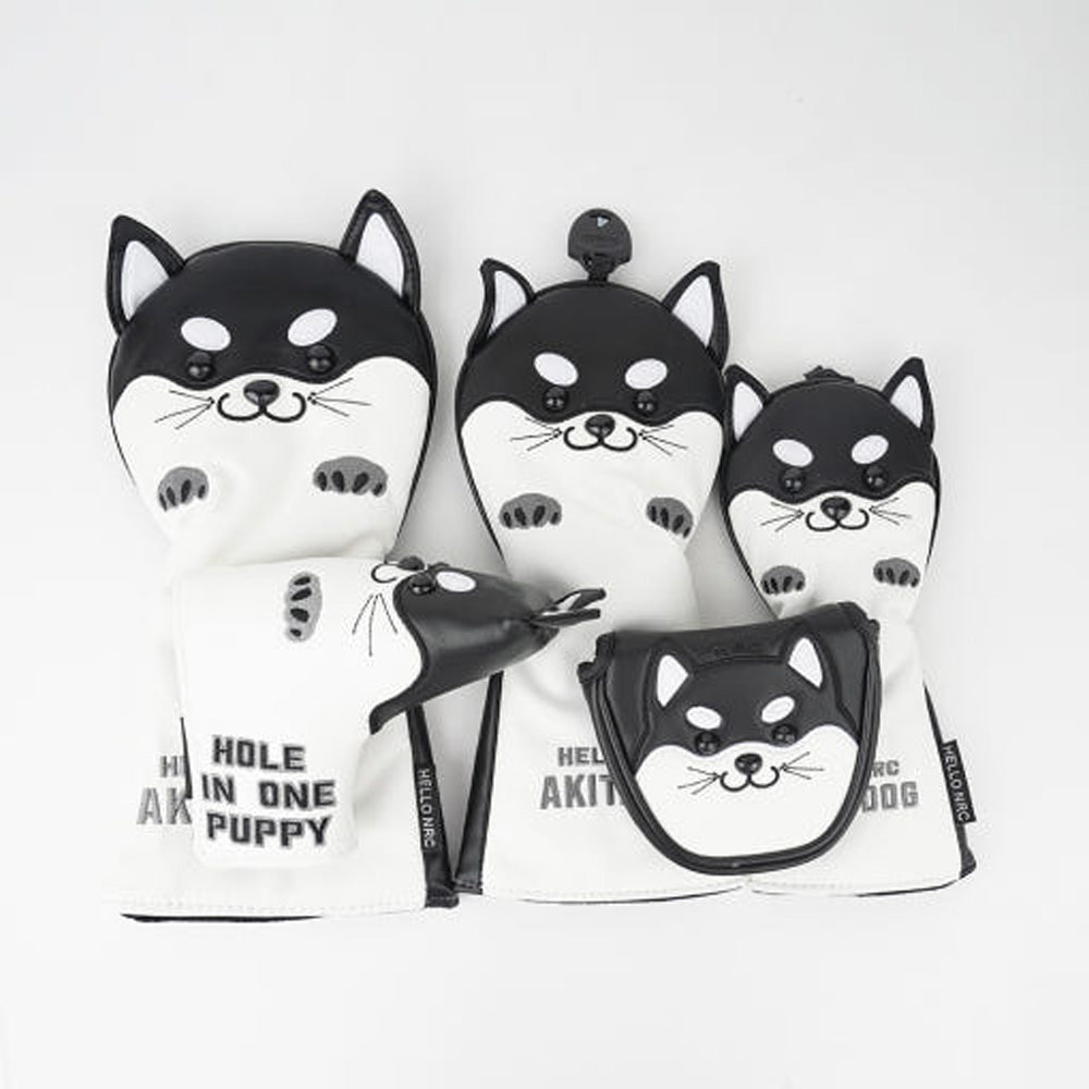 Akita Golf Club Headcover – Driver, Wood, Hybrid, Putter & Iron Covers with Dog Design