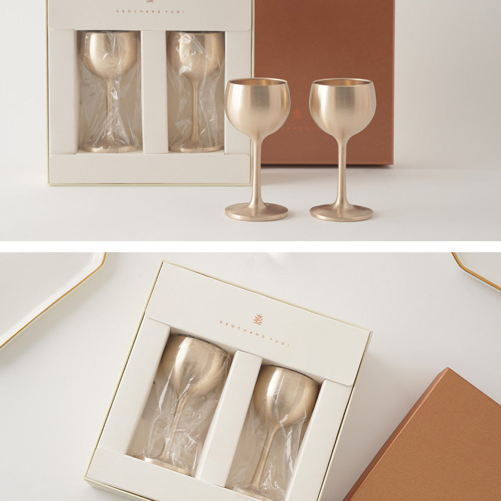 Authentic Korean Bangjja Yugi Whiskey Goblet Set (2P