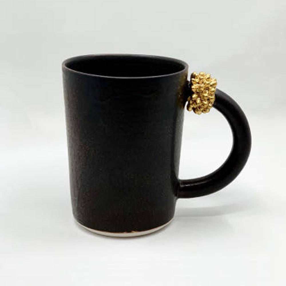 Handmade Ceramic Korean Mug – Thorn Design with Round Handle by Eunyoung Kwon - Cho Eun Sook Gallery