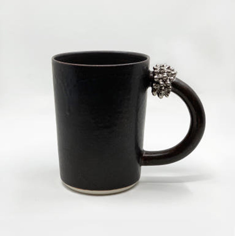 Handmade Ceramic Korean Mug – Thorn Design with Round Handle by Eunyoung Kwon - Cho Eun Sook Gallery