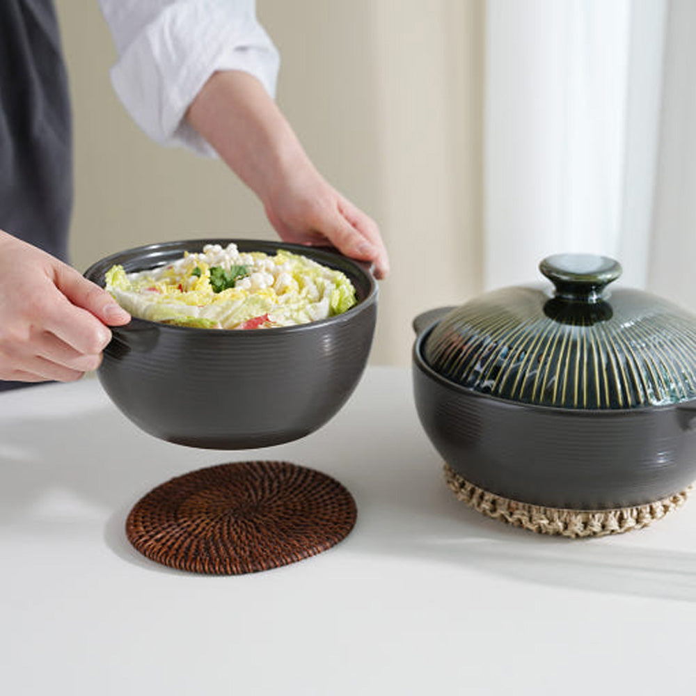 Earthenware Line Pot - Korean Ddukbaegi