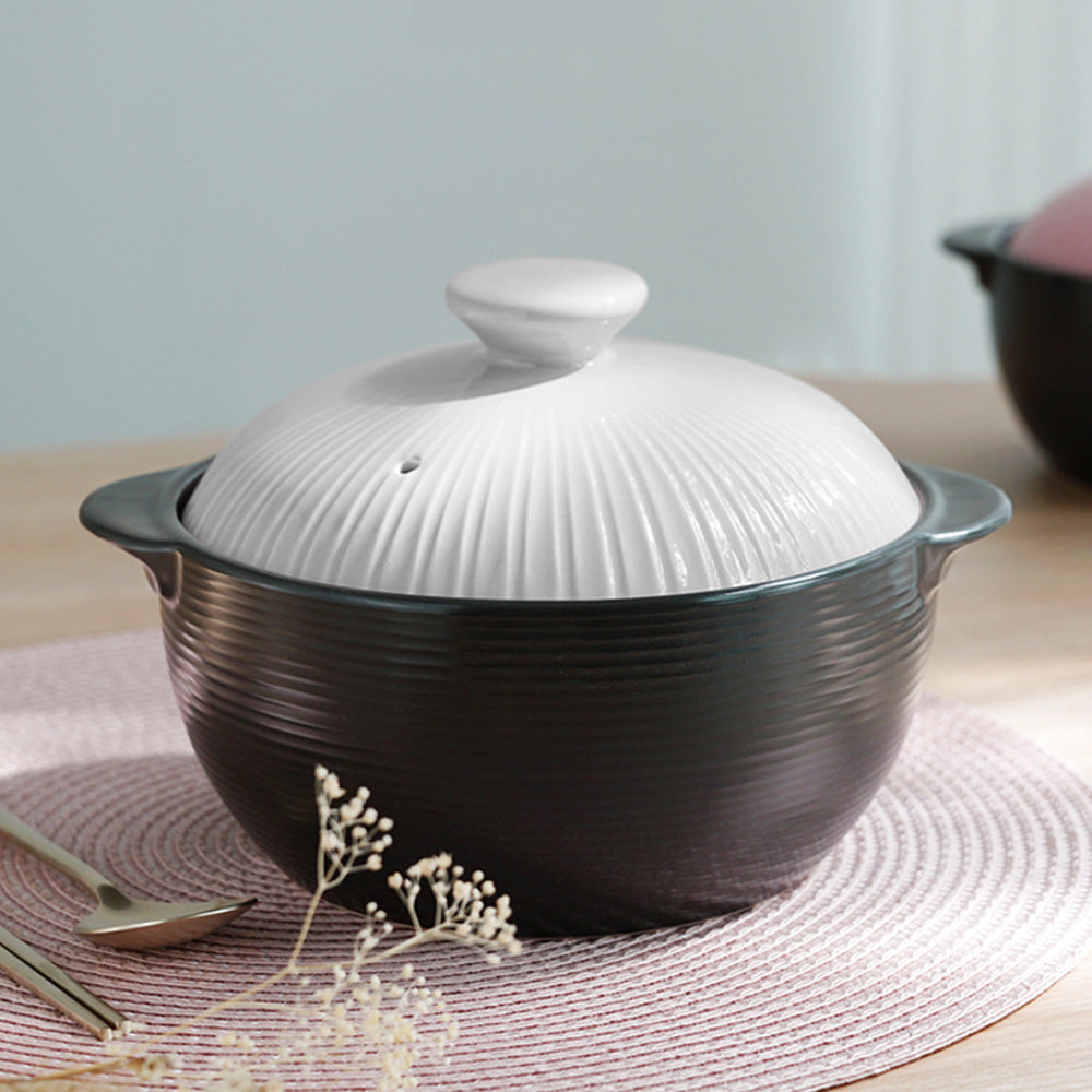Earthenware Line Pot - Korean Ddukbaegi