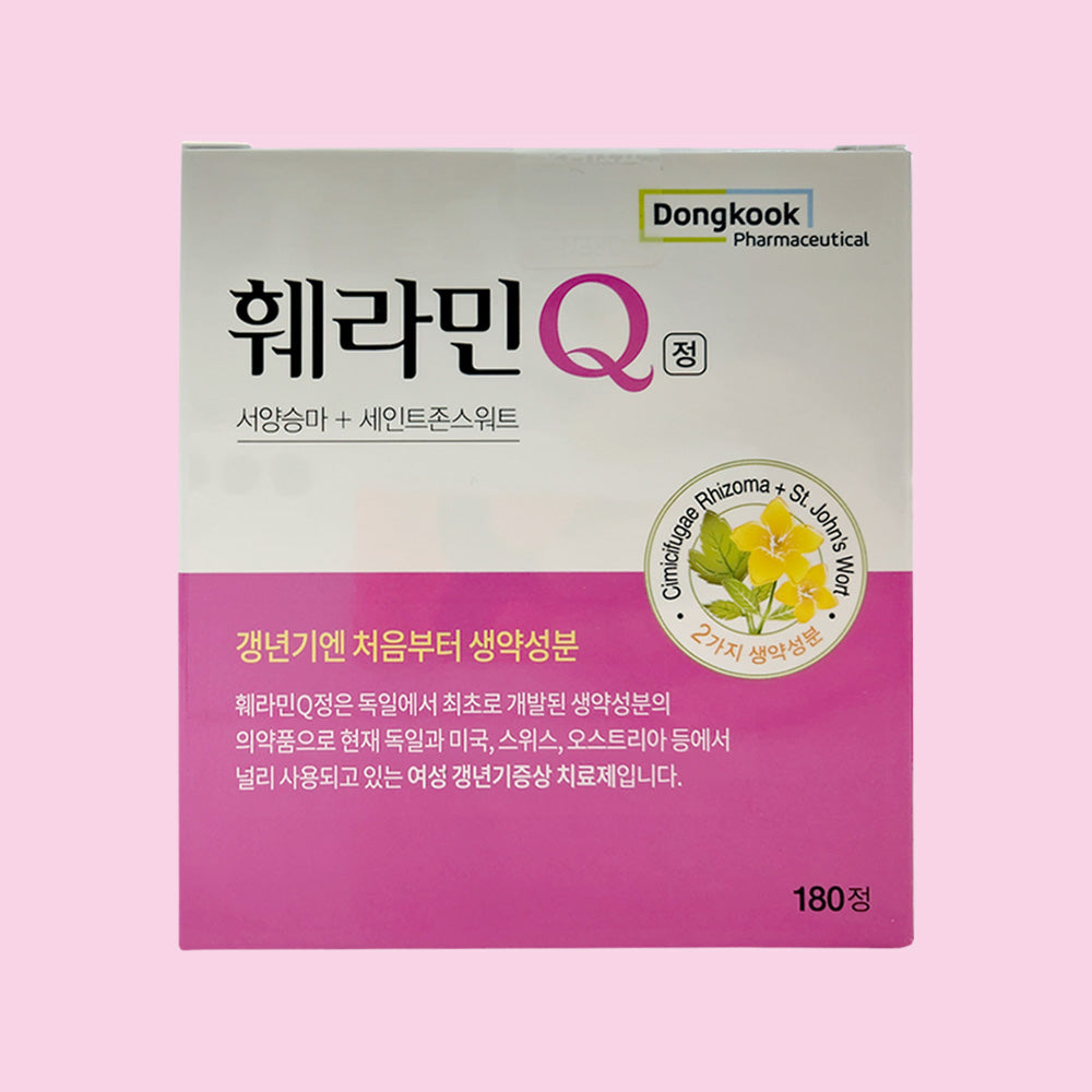 FeraminQ 180 Tablets Dongkook Pharmaceutical box with Cimicifugae Rhizoma and St. John's Wort label