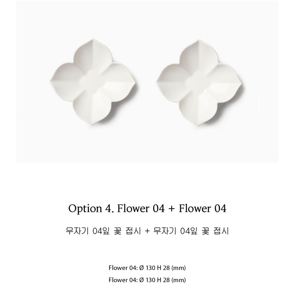 MUJAGI Korean Ceramic Dinnerware Flower Side Dish Plates Set