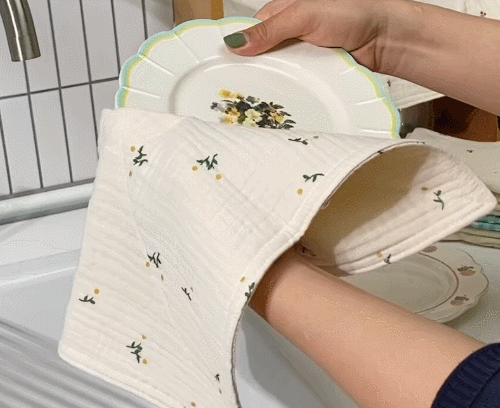 100% Cotton Korean Gauze Kitchen Towel – Reusable Washable Dish Cloth, Eco-Friendly Cleaning Cloth