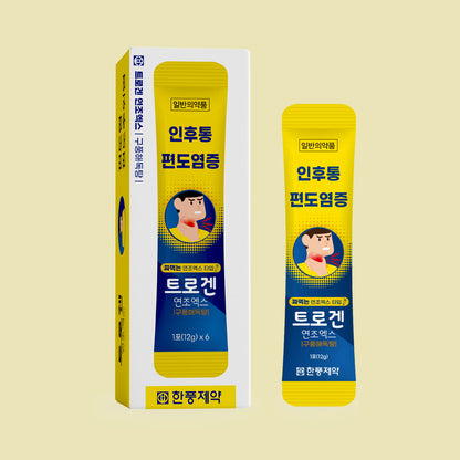 Trogen Soft Extract -  Korean Herbal Supplement for Sore Throat & Tonsillitis Relief (12g x 6 sticks)