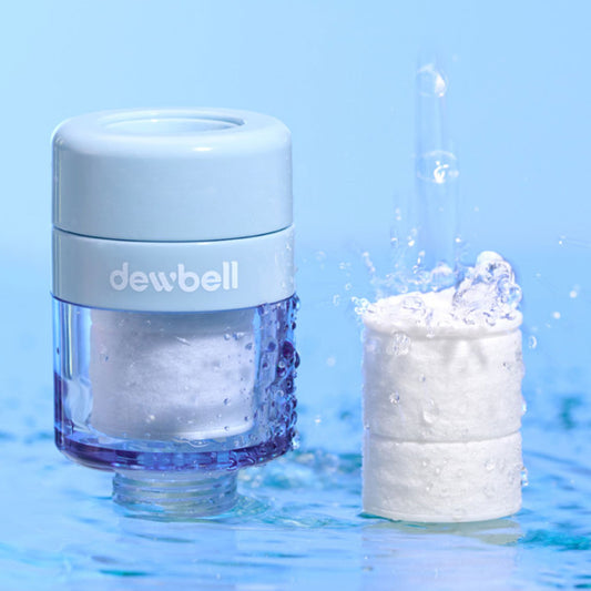Dewbell Travel Portable Mini Shower Filter - Rust Removing, Hard Water Filter Showerhead