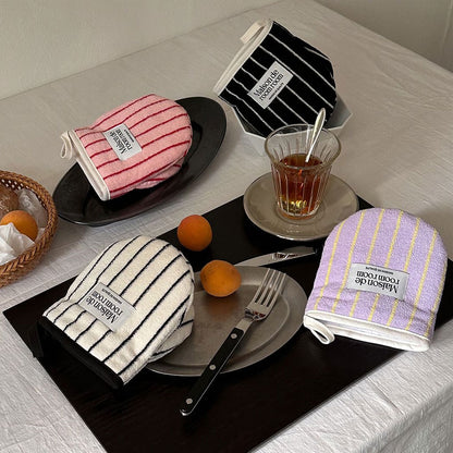 MAISON DE ROOM ROOM Terry Oven Mitts – Heat Resistant Kitchen Gloves for Cooking, Baking
