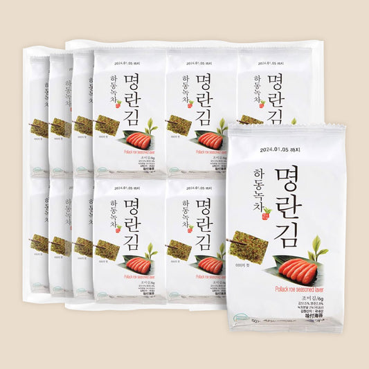 Hadong Green Tea Pollock Roe Flavored Roasted Seaweed 24 Packs