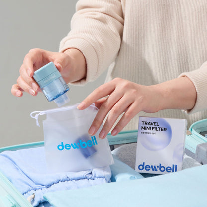 Dewbell Travel Portable Mini Shower Filter - Rust Removing, Hard Water Filter Showerhead