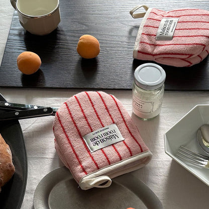 MAISON DE ROOM ROOM Terry Oven Mitts – Heat Resistant Kitchen Gloves for Cooking, Baking