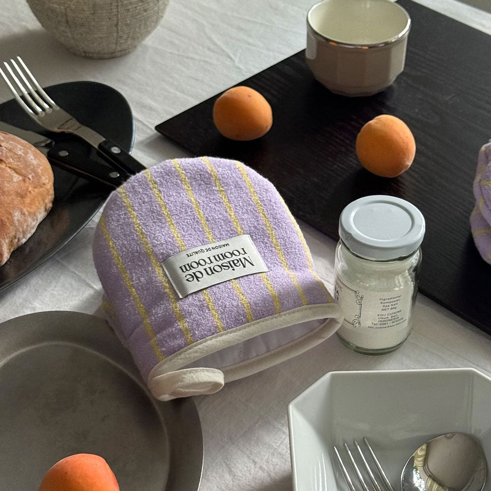 MAISON DE ROOM ROOM Terry Oven Mitts – Heat Resistant Kitchen Gloves for Cooking, Baking