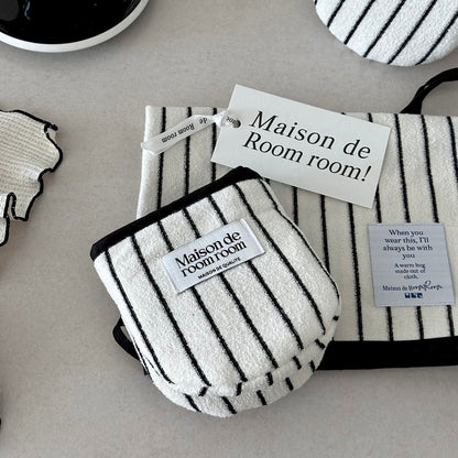 MAISON DE ROOM ROOM Terry Oven Mitts – Heat Resistant Kitchen Gloves for Cooking, Baking
