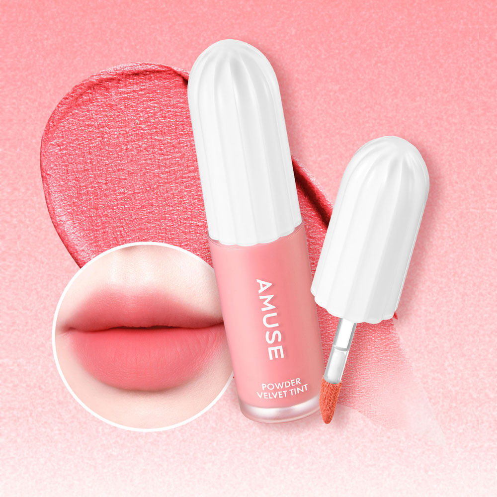 AMUSE Lip Tint Powder Velvet  Long-Lasting High-Pigment