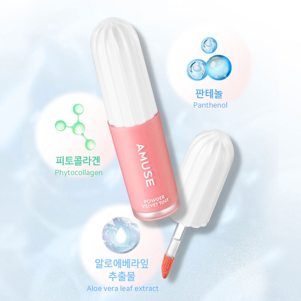 AMUSE Lip Tint Powder Velvet  Long-Lasting High-Pigment