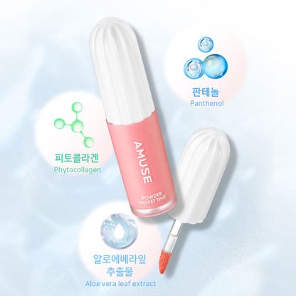 AMUSE Lip Tint Powder Velvet  Long-Lasting High-Pigment